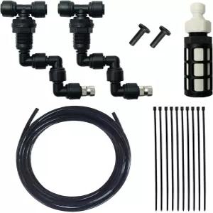 이다복 파충류 테라리움 미스트 액세서리 키트 2PCS 조절식 미스터 노즐 16피트 1/4인치 튜브 검은색
