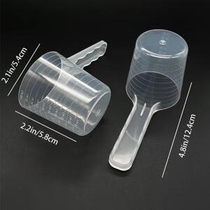 투명한 애완동물 계량 스푼(저울 포함) 50g/100ml 플라스틱 사료 주걱(강아지 고양이용) 식기 용품