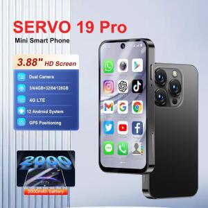 SERVO 19PRO 미니 포켓 안드로이드 스마트폰 4G 네트워크 128GB ROM Google Play 2 SIM 3.88 터치 스크린