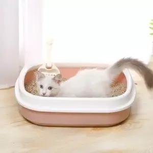 고양이 쓰레기통 휴대용 반폐쇄 침대 팬 토끼 중형 대형 작은 동물용 변기