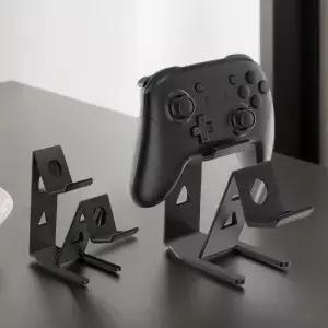 게임 패드 랙 스탠드 공간 절약형 데스크탑 스위치/PS5/PS4/Xbox 액세서리 용 듀얼 컨트롤러 홀더