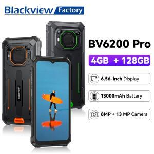 Blackview BV6200 Pro 견고한 스마트폰 6.56인치 HD 방수 전화 휴대용 13000mAh 배터리 6GB128GB 안드로이