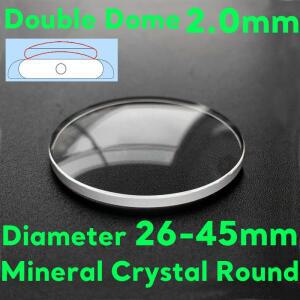 더블 돔 미네랄 시계 크리스탈, 유리 교체 투명 렌즈 수리 부품, 두께 2.0mm, 26mm-45mm