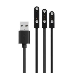 2핀 용 스마트 시계 마그네틱 충전 케이블 2.84/4/7.62mm 거리 검정색 소설 USB 전원 유니버셜