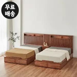 세브 원목 서랍형 침대프레임 트윈 슈퍼싱글_2통+협탁