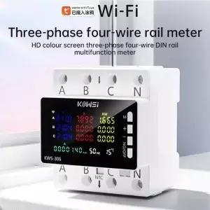 KWS-306WF WIFI 에너지 미터 전력계 DIN 레일 3상 4선 전압 AC 85-290V 전압계 전류계 전력량계 Kwh 컬러