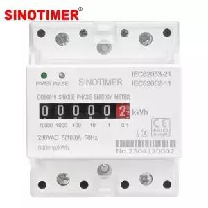 Din 레일 단상 전자 에너지 미터 AC 220V 100A kWh 카운터 소비 아날로그 전기 게이지 전력계 50HZ