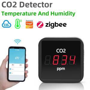 Tuya-ZigBee 온도 습도 모니터 NDIR 이산화탄소 감지기, 온실 CO2 센서 스마트 라이프 앱