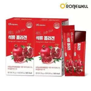 [로니웰] 레드 석류 콜라겐 젤리 스틱 15포 x 6개 (총 90포)