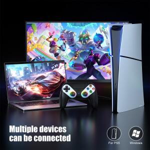 호환 PS5/플레이스테이션 5/PC 게임 콘솔용 컨트롤러  BT 무선 RGB 라이트 터보/마크로 홀 트리거 게이밍