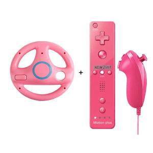 호환 닌텐도 Neutral Game Racing 스티어링 휠 핸들용 Wii Kart 리모컨 게임 패드 콘솔 2Pcs 2-in-1 스트레