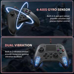 호환 플레이스테이션 5 PS5/PS4/PC 콘솔용 게임패드  터보 터치패드 홀 트리거  진동 헤드폰 기능 포함 유