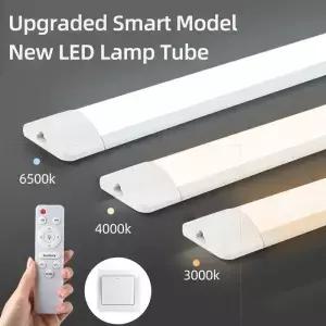 주방 차고용 밝기 조절 LED 라이트 튜브 거실 램프 고정장치 3 색 리모컨 110V 220V