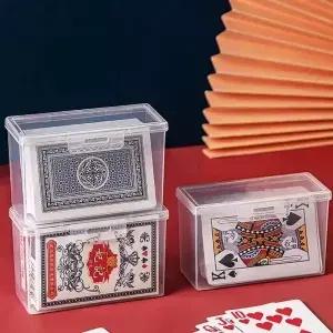 1/2pcs 투명 게임 카드 보관 상자 플라스틱 컨테이너 휴대용 명함 케이스