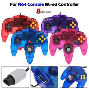 호환 N64 콘솔용 8 색 유선 게임 패드 클래식 조이스틱 레트로 액세서리 컨트롤러