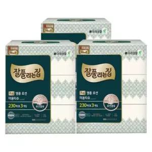 미용티슈 잘풀리는집 로션 각티슈 3입 230매 3팩
