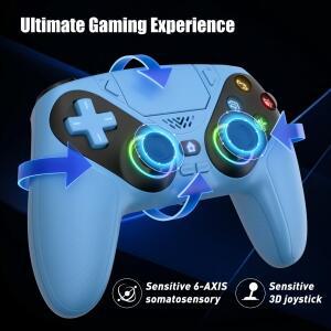 호환 무선 플레이스테이션 5 컨트롤러 PS5/PS5 Slim/PC용 홀 조이스틱 듀얼 진동 게임패드 터보 센스 프로