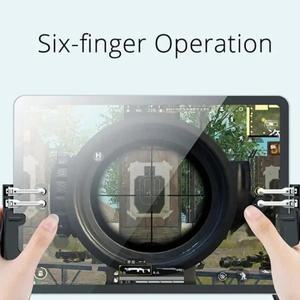 호환 H11 모바일 컨트롤러 PUBG 조준  L1 6핑거 게임 트리거 핸들 버튼 아이패드 태블릿 조이스틱 그립
