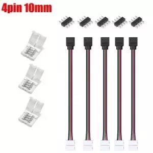 4핀 RGB LED 스트립 연장 커넥터 10mm 테이프 케이블 5050 3528 조명용 전선