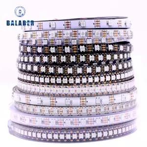 DC5V WS2812B LED 조명 개별 제어 가능한 스트립 라이트 스마트 픽셀 RGB 매직 블랙 화이트 PCB IP30 65 67