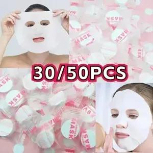 일회용 압축 페이셜 마스크 여행용 부직포 페이스 스킨 케어 면 포장 종이 30 50 개