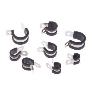 5Pcs 6MM-20MM 스테인레스 스틸 고무 라이닝 P 클립 R 형 파이프 클램프 케이블 장착 호스 고정
