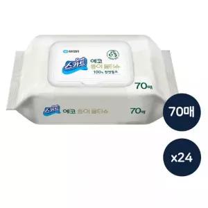 유한킴벌리 스카트 에코 종이물티슈 캡형 70매x24팩
