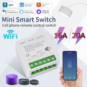 16A 20A Tuya WiFi 스마트 스위치 양방향 제어 미니 차단기 라이프와 함께 작동 Alexa Google Home ce