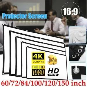 16 9 간단한 프로젝터 커튼 휴대용 HD 디스플레이 스크린 홈 시네마 극장 영화 집 야외 사무실 60 인치 72