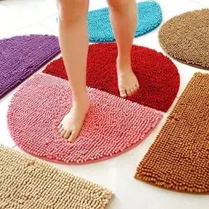 반원형 반려동물 매트 미끄럼 방지 물 흡수 셔닐 목욕 바닥 카펫 샤워 러그