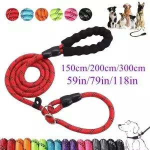 150cm/200cm/300cm 강한 개 가죽 끈 버스트 방지 앞으로 애완 동물 액세서리 당겨 슬립 Shain 로프 산책