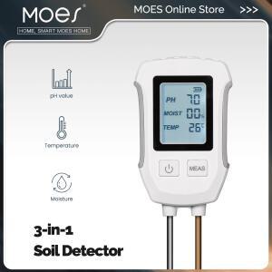 MOES 토양 PH 검출기 테스터, LCD 스크린 온도계, 온도 수분 계량기, 원예 꽃 화분 재배용, 3 in 1
