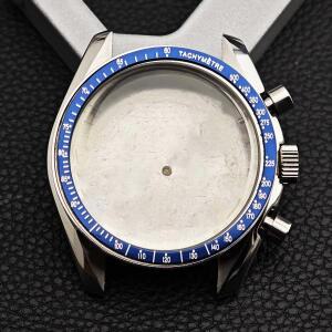 39.7MM 남성용 쿼츠 시계 스테인레스 스틸 문 케이스 FIT VK63 무브먼트 액세서리 부품 20mm 스트랩 호환
