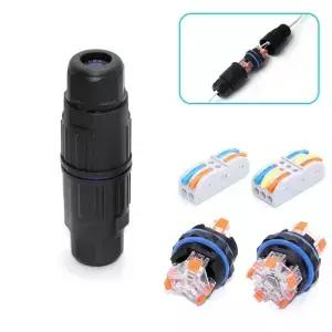1PCS IP68 전기 방수 와이어 커넥터 케이블 2Pin 터미널 블록 빠른 푸시 LED 램프