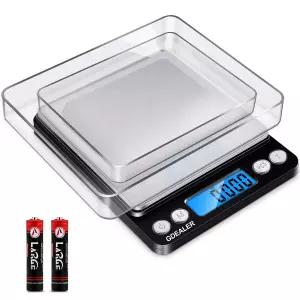 GDEALER 디지털 포켓 키친 저울 0.001온스/0.01g 500g 주방 식품 주얼리 무게 컴팩트 타레 스테인리스 스틸