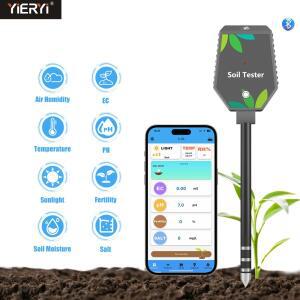 Yieryi 스마트 토양 테스터, pH, 소금, EC, 비옥도, 온도, 블루투스 앱 데이터 로거, 수분, PH 계량기, 정