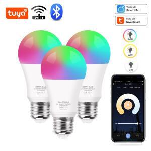 Tuya Wifi/블루투스 스마트 전구 Alexa Led 램프 E27 RGB Google Assisatnt Smart Life 용 110V 220V