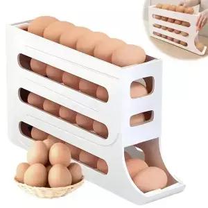 냉장고용 계란 보관함 4단 용기 자동 회전 정리함