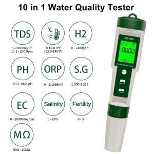 10 in 1 수질 모니터 PH/EC/TDS/ORP/H2/비옥/염분/S.G/저항성/온도 수족관 수영장용  테스터