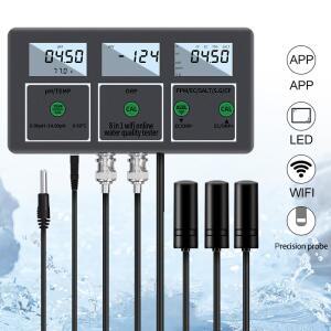 8-in-1  수질 측정기 디지털 WiFi PH EC TDS SALT SG.Temp ORP CF 테스터 스마트 모니터 투야 앱 제어