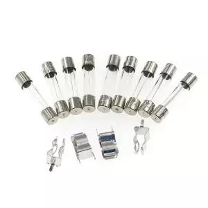 72개 6x30mm 퓨즈 모음 키트 고속 작동 유리 0.5A 1A 2A 3A 5A 10A 15A 20A 30A 자동차 유리관 세트