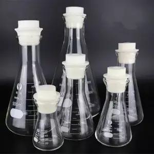 고무 마개 50-1000ml 실험실 화학 장비가 있는 원추형 붕규산 유리 삼각 플라스크