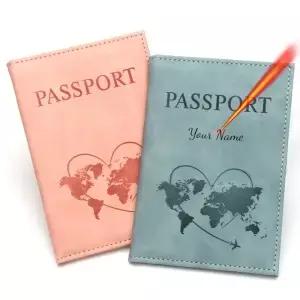 사랑스러운 지도 여권 커버 패션 여행 지갑 문서 Orginizer Passeport Personnalis 보호 이름