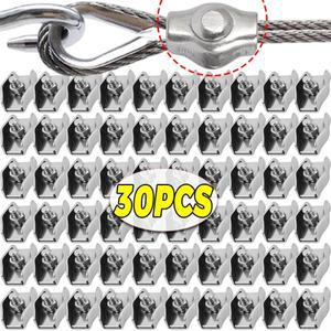 5-30PCS 와이어 로프 클램프 스테인레스 스틸 심플렉스 볼트 케이블 클립 고정 슬링 세탁 라인 패스너 미끄