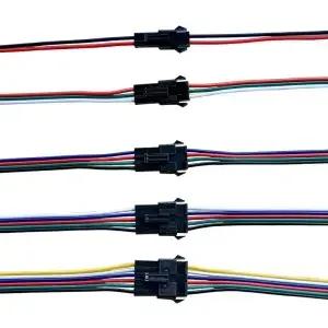 암수 JST 커넥터 와이어 케이블 WS2812B SK6812 RGBW LED 스트립 드라이버 5-50 쌍 2 핀 3 4 5 6 15cm