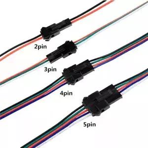 LED 스트립 커넥터 2pin/3pin/4pin/5pin SM JST 5050/3528 WS2812B/WS2811 조명용 와이어 케이블 암수