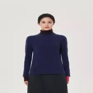 [유닛]배색 포인트 터틀넥 풀오버 (UFJKTN44GN-BLUE)