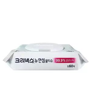 크리넥스 안심물티슈 캡형 60매 x 1개