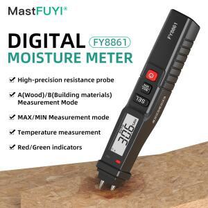 MASTFUYI FY8861 LCD 디스플레이 디지털 습기 계량기, 목재 건축 재료 습도계, 습도 테스터, 감지기