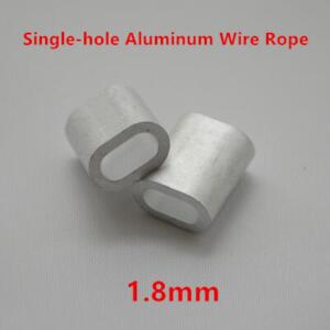 1000 개당 1.8mm 싱글 홀 타원 와이어 로프 클램프 리깅 하드웨어 알루미늄 버클 퍼룰 크림핑 슬리브 클립